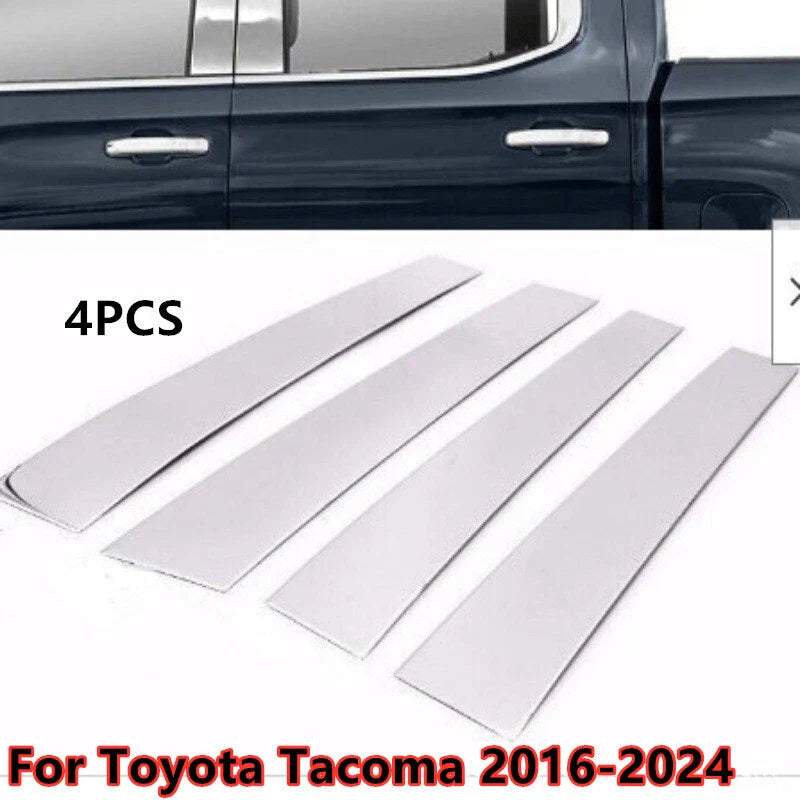 Toyota Tacoma Chrome Window Trim Cover Pillar Post Decor 4Pcs (2016-2024)