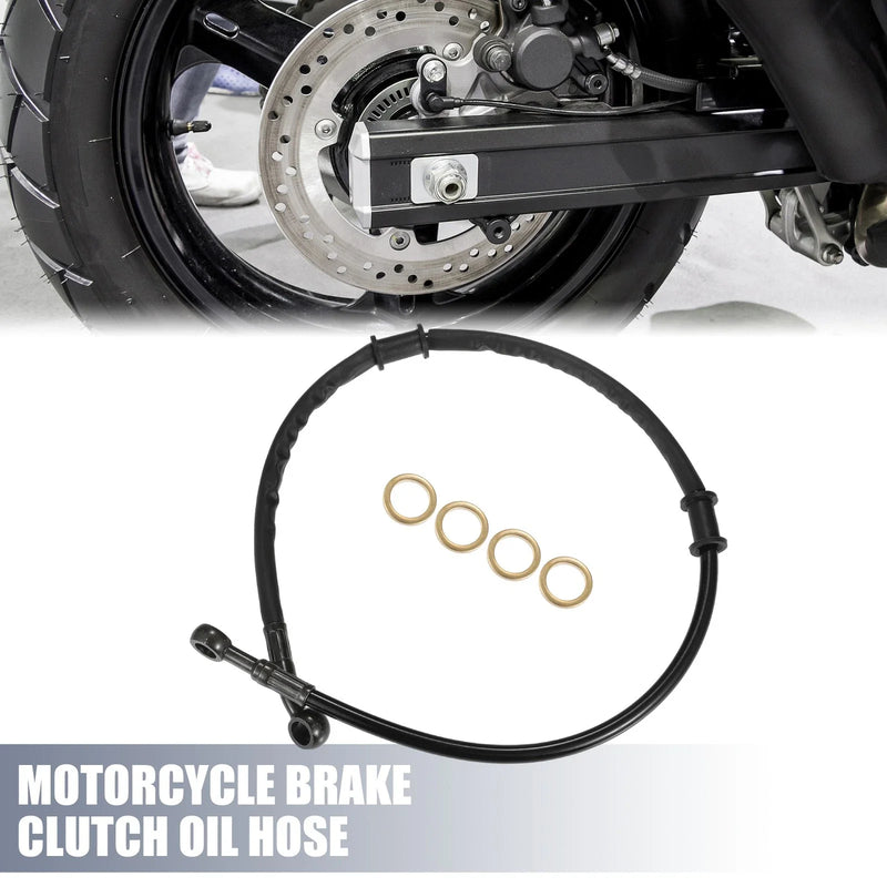 Motorcycle Set 65cm Oil Hose Brake Clutch Throttle Pipe Black
