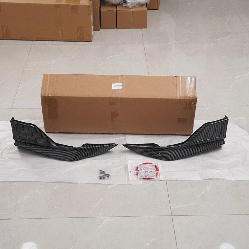 Toyota Corolla 2 x Carbon Black Rear Bumper Splitter Lip Protector (2020-2023)