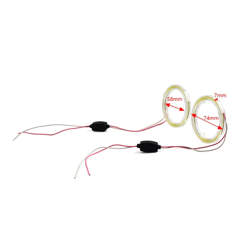 Universal Car 12V 70MM LED Halo Ring Fog Headlights