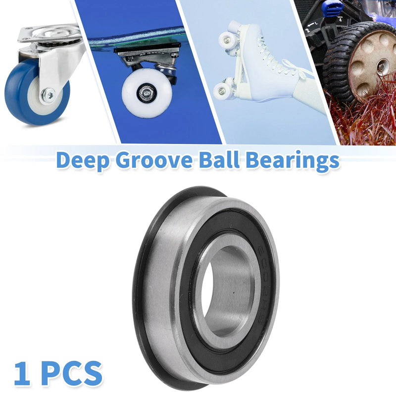 Deep Groove Ball Bearings 15x32x9mm Silver Tone Black