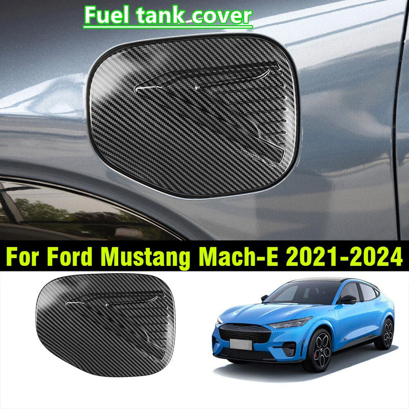 Ford Mustang Mach-E Carbon Fiber Charging Port Fuel Tank Cover (2021–2024)