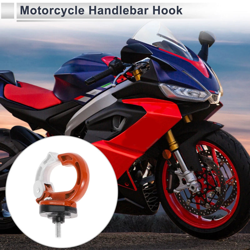 Round Shape Aluminum Alloy Motorcycle Hanging Hook 1 Pc Orange White