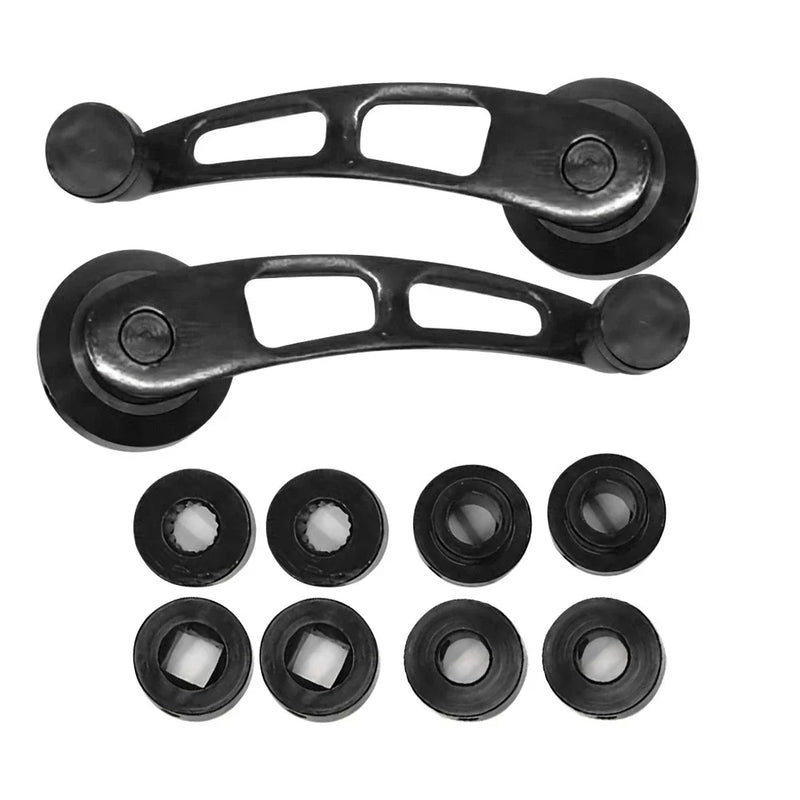 Universal Car & Truck Black Aluminium Manual Door Window Winders