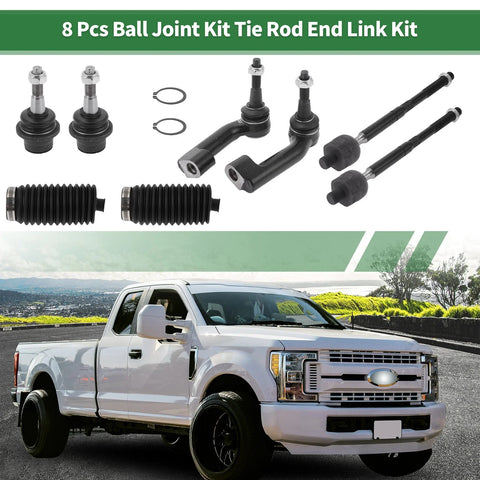 Chevrolet Aveo 8pcs Front Suspension Kit Tie Rod Ends & Lower Ball Joints (06-11)