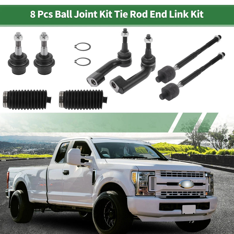 Chevrolet Aveo 8pcs Front Suspension Kit Tie Rod Ends & Lower Ball Joints (06-11)