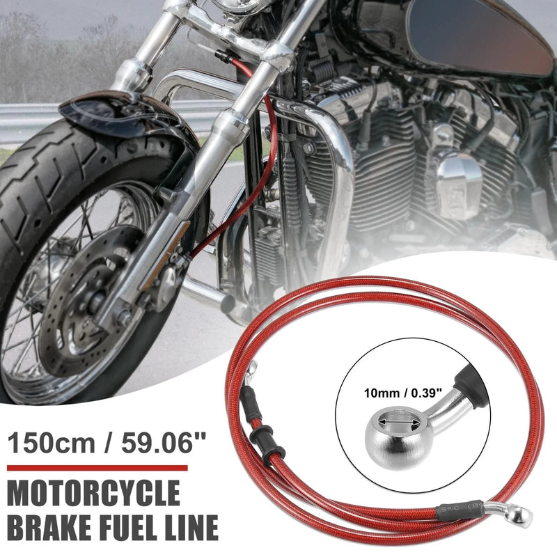 Moto ATV Braided Brake Clutch Oil Hoses Line Pipe 150cm 59.06 in 10mm
