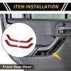 Jeep Red Carbon Fiber Front Rear Door Handle Panel Bezel Cover Trims