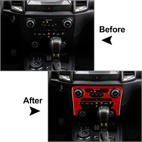 Ford Ranger 2019-2022 Carbon Fiber AC Climate Control Panel Cover