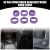 Jeep Wrangler (2018-2023) 6 Pcs AC Headlight Media Switch Knob Cover Ring