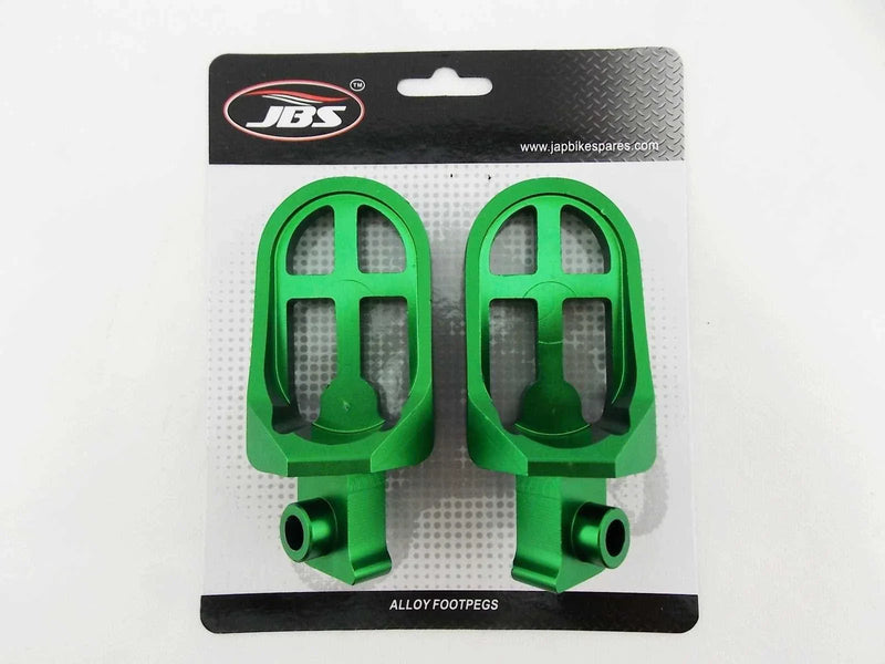 Suzuki TS125 (1971-1975) -  Green Footrests CNC Billet Alloy Foot Pegs