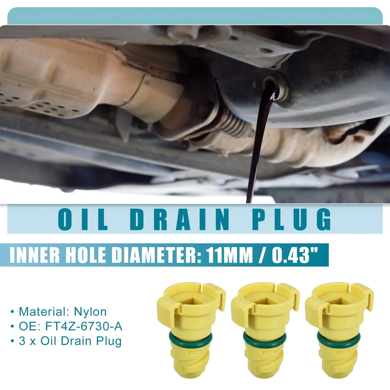 Ford Mustang 2015-2020 - Set of 3 Engine Oil Drain Plug