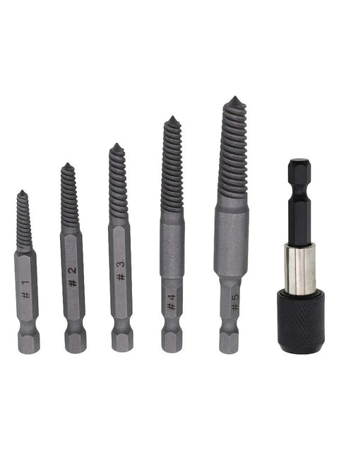 Damaged Fasteners 6 Pcs Bolt and Screw Extractor Set
