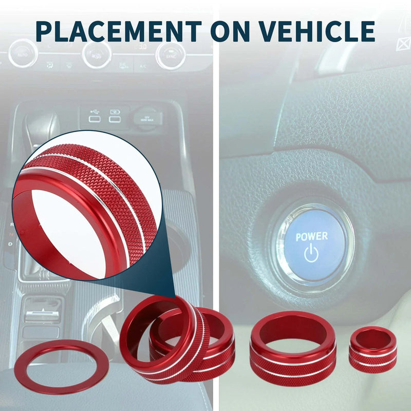 Honda CR-V 5 x Red Rear View Mirror Knob Covers (2023)