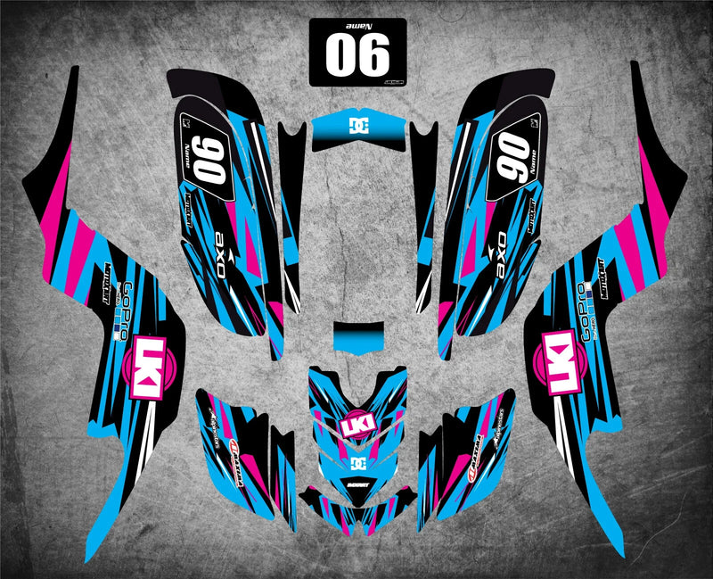 Yamaha Raptor 660 ATV Graphics Kit - DUKE Style Decals (2001-2005)
