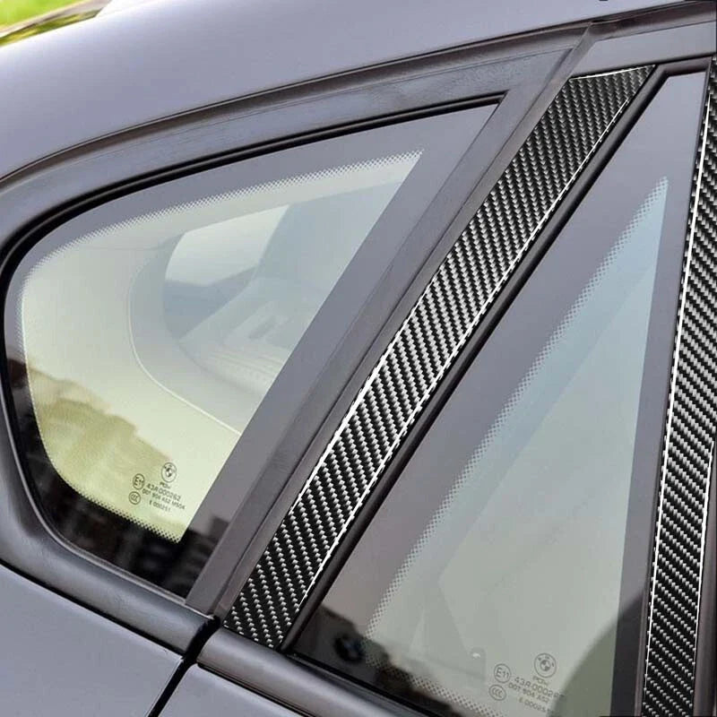 BMW F15 F16 X5 X6 2014-2018 Carbon Fiber Door B Pillar Post Sticker Trim Fit