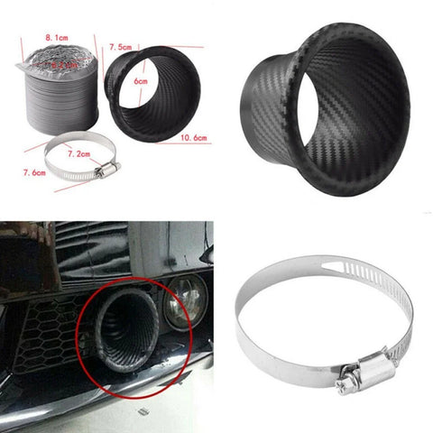 Turbo Front Bumper Car Air Intake Pipe Carbon Fiber Style