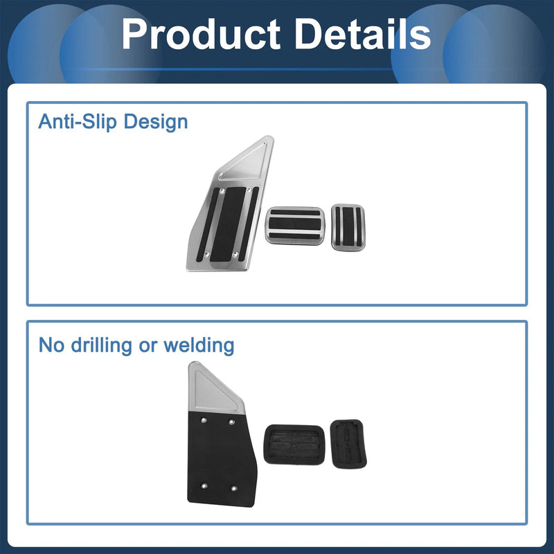 Peugeot 508 (2012-2014) Silver Tone 3 x Foot Accelerator Pedal Covers