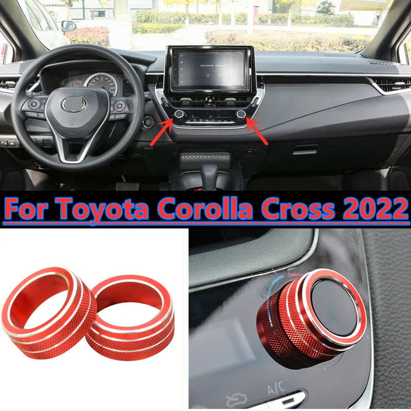 2 x Air Condition Knob Button Ring Cover Decor Toyota Corolla Cross (2022–2022)