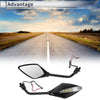 Motorcycle Handlebar Black Iron Plastic M10 Rear View Mirrors 1 x Set