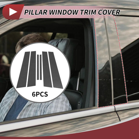 Nissan Maxima (2016-2023) Carbon Fiber Black 6 Pcs Door Pillar Window Trim