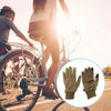 Motorcycle Gloves Breathable Full Finger Polyester Outdoor Gloves Brown 1 Pair