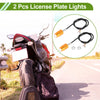 Car Motorcycle Waterproof Yellow 2 x License Plate Light Led Tag Lamp