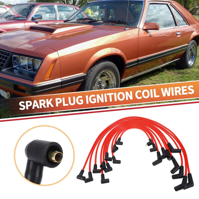 Ford F-150, Mustang 10 Pcs Spark Plug Wire Ignition Coil Cables (1979-1995)