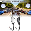 Mirror M10 Motorcycle Rear View Handlebar - Carbon Fiber Pattern Black