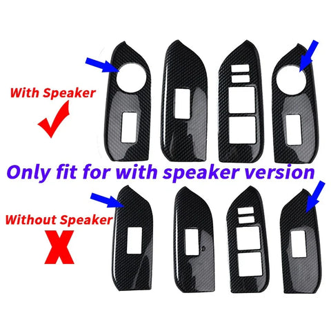 Toyota Prado Fj150 4x Carbon Fiber Window Switch Panel Cover (2010–2021)