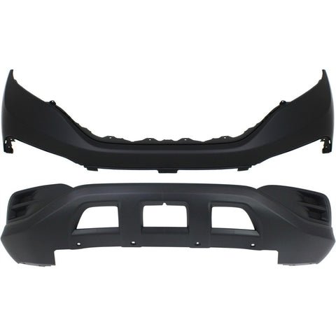 Bumper Cover Set For 2012-2014 Honda CR-V Front Lower and