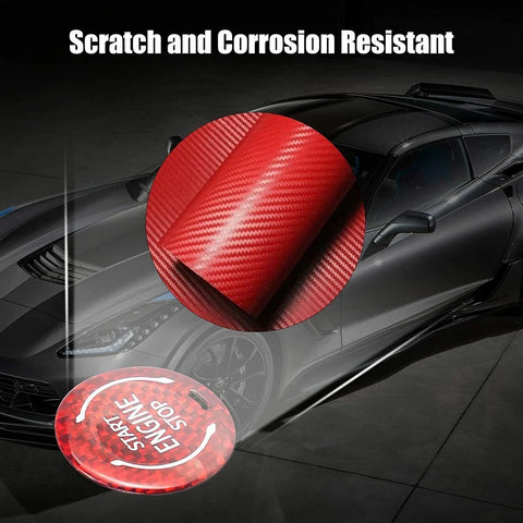 Chevrolet Corvette C8 Carbon Fiber Red Engine Start Button Trim (2020-2022)
