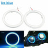 Universal 70MM DRL Fog Headlights 2 x COB Angel Eyes Halo Ring LED Light