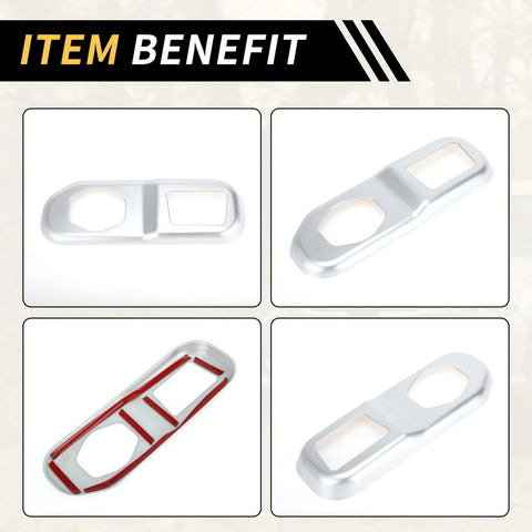 Jeep Wrangler JL JLU (2018-2024) Silver Tone Rear Trunk Lock Panel Cover