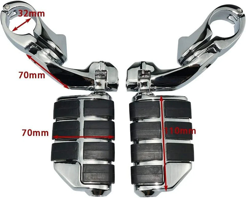 Honda, Kawasaki, Suzuki, Yamaha, Harley 1.25" Adjustable Foot Pegs