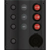 Marine / Caravan, IP65 Splashproof Switch Panel LED 3 Gang with Circuit Breakers