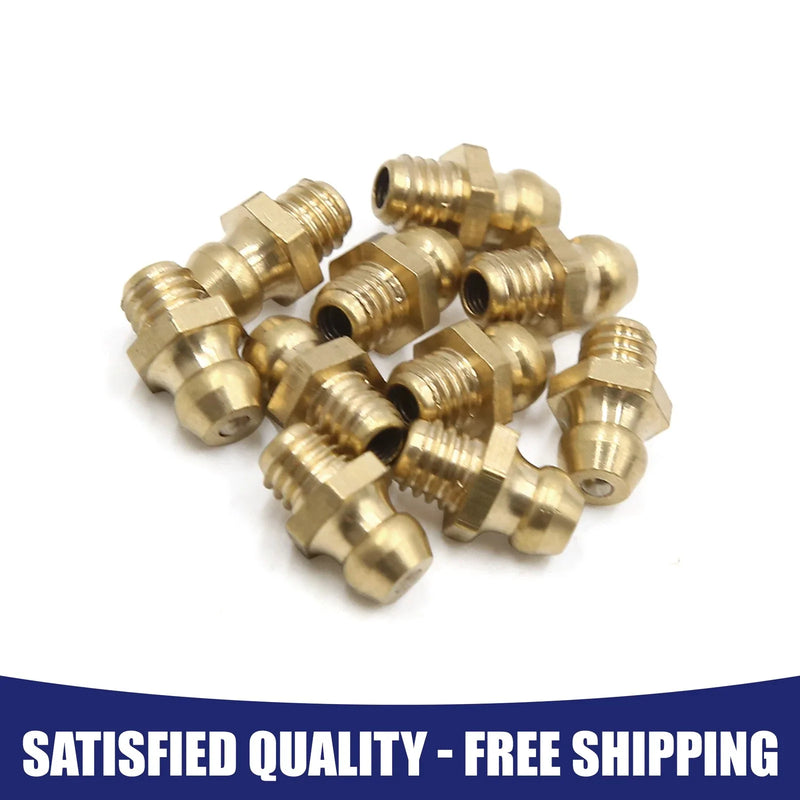 Car Motorcycle 10 x M6 x 1 Brass Thread Straight Grease Nipple Fitting