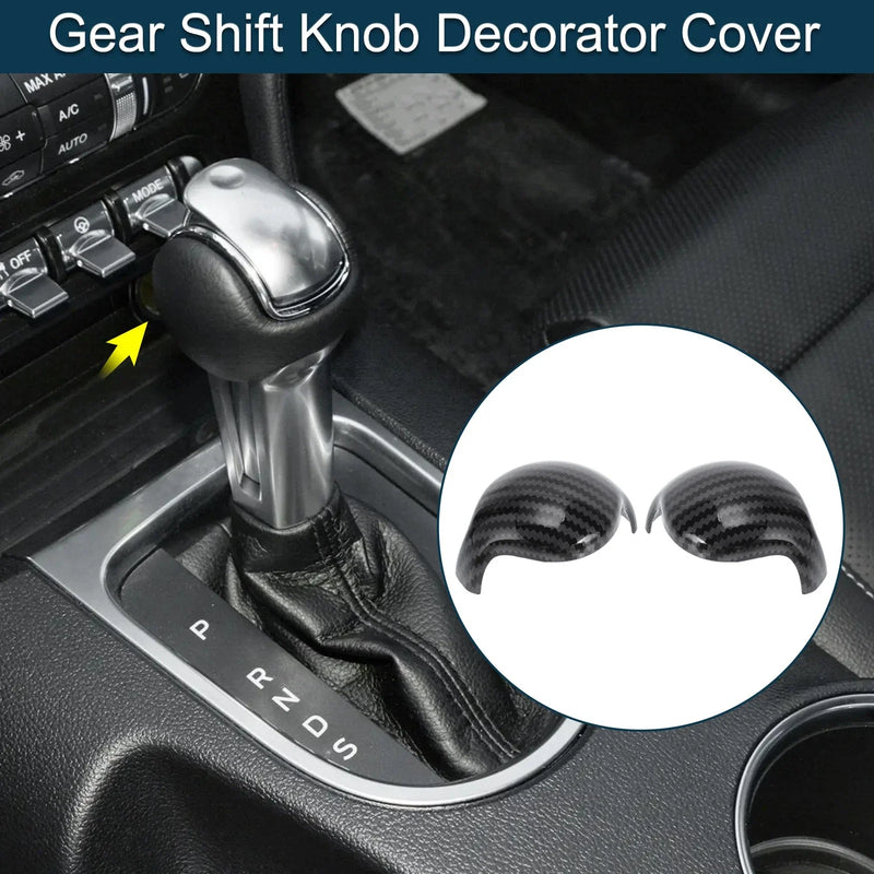 Ford Mustang 2015-2023 Carbon Fiber Black Gear Shift Knob Cover