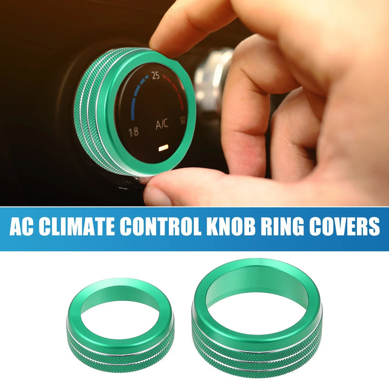 Dodge Durango 2014-2020 Green 3 x Set AC Radio Switch Knob Cover Decals