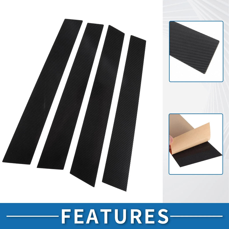 Porsche Panamera (2010-2016) Black Carbon Fiber 4 x Car Pillar Window Trim Covers