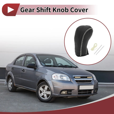 Chevrolet Cruze Gear Shift Knob Cover Black Beige Faux Leather (2011-2015)