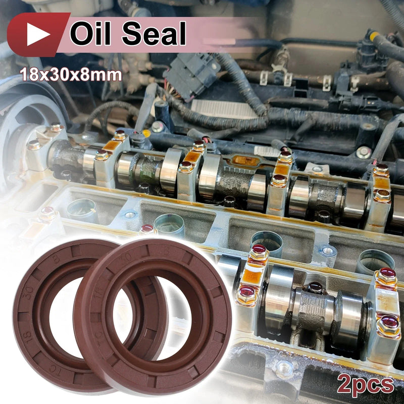 Make Model Oil Seal 18x30x8mm 2 Pcs Seal Ring Rotary Shaft Seal FKM Rubber