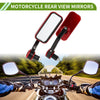 M8 Motorcycle Rear View Mirrors / Square Shape Black Red Aluminum Plastic /
