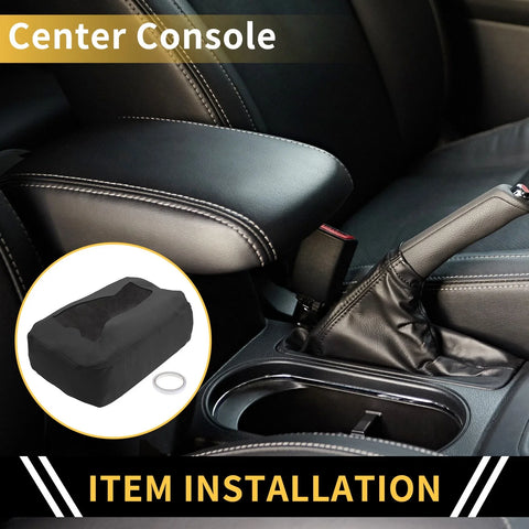 Chevrolet Leather With Zipper Black Console Lid Armrest Cover