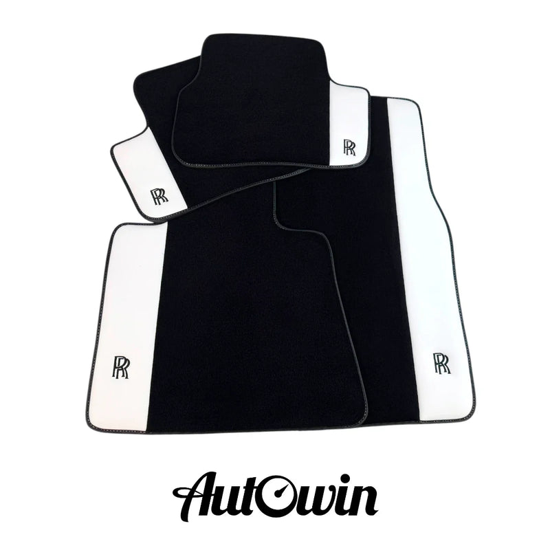 Rolls Royce Spectre (2023-2024) White Leather AutoWin Black Floor Mats