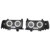 Landcruiser 80 Series Angel Eyes LED Projector Headlights BLACK (1989–1997)