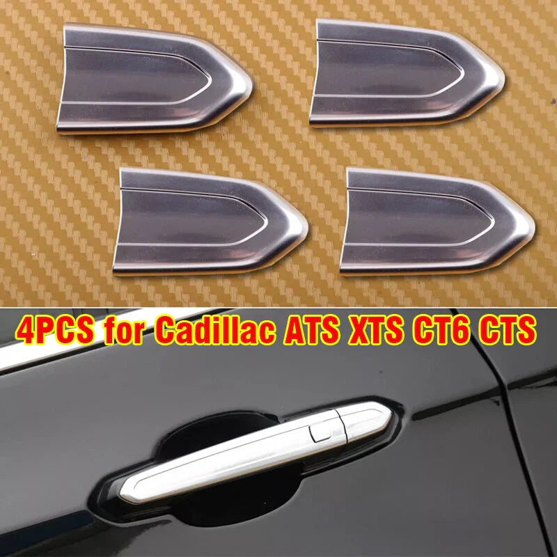 Cadillac ATS XTS CT6 CTS 4x Door Lock Cylinder Chrome Cover Trim Cap