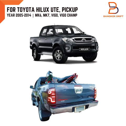 Toyota Hilux Ute Vigo LED Smoke Black Tail Light (2005-2014)
