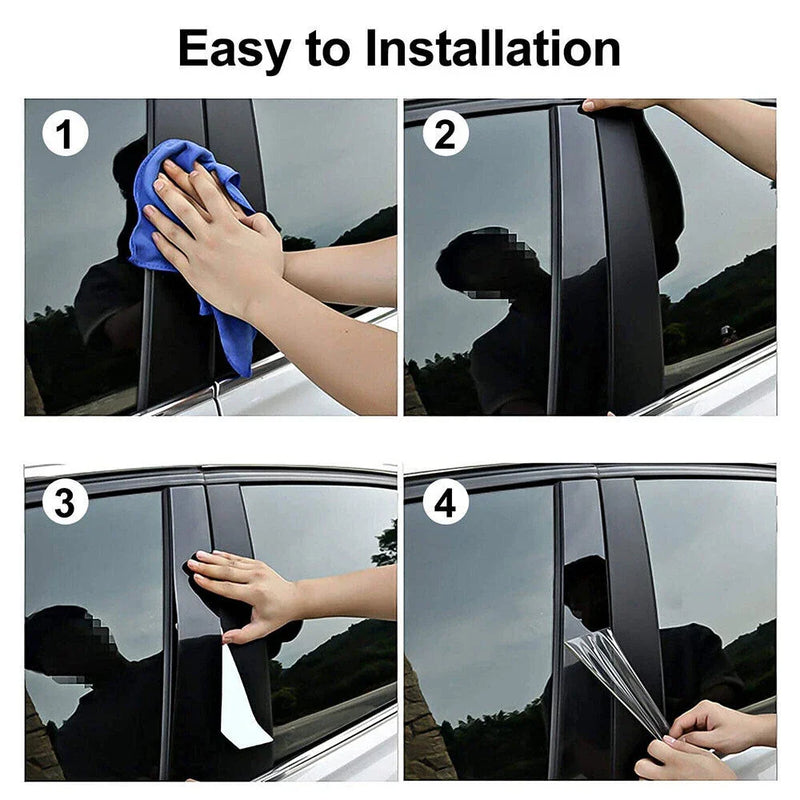 Cadillac SRX 6X Glossy Black Door Trim B Pillar Posts Gloss Cover (2010–2016)