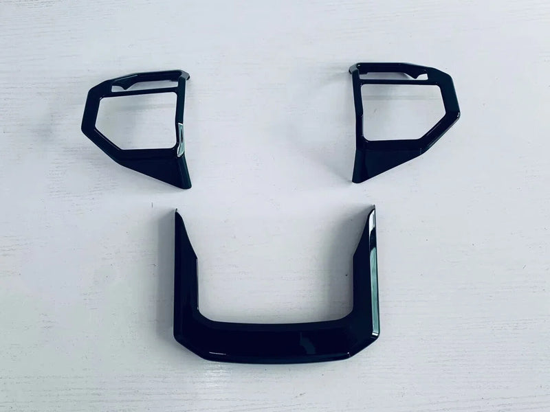 Toyota Prado LC250 3 x Black ABS Steering Wheel Cover Trim (2024-2025)